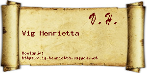 Vig Henrietta névjegykártya