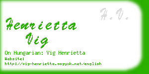 henrietta vig business card